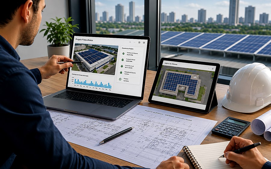 Consultoria técnica para projeto solar em comércio