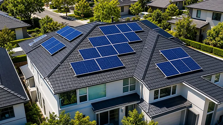 Instalação de painéis solares em telhado residencial
