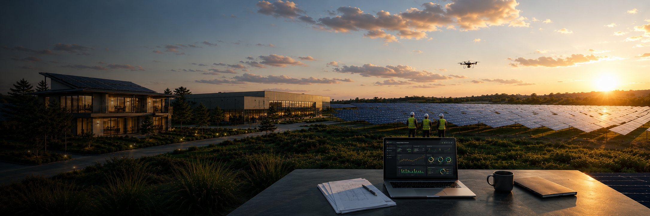 Soluções integradas da SOLaVISTA com projetos solares, monitoramento e equipe técnica
